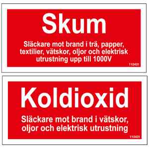 tilläggsskylt koldioxid / skum