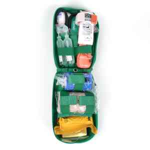 first aid bag compact green cat open