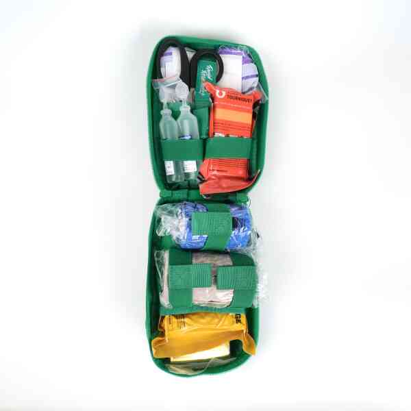 first aid bag compact green swat open 2