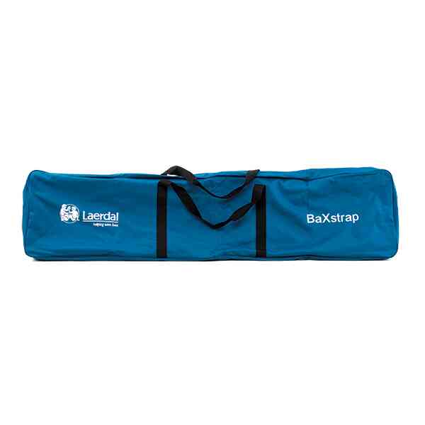 Blå BaXstrap väska med logotyp.