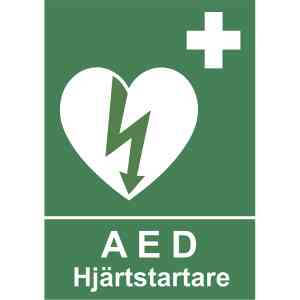 AED-symbol för hjärtstartare i nödsituationer.