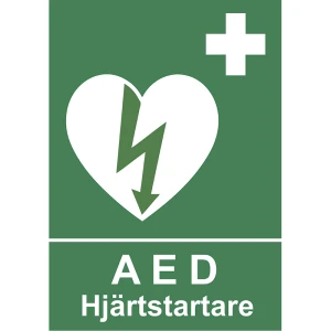 AED-symbol för hjärtstartare i nödsituationer.