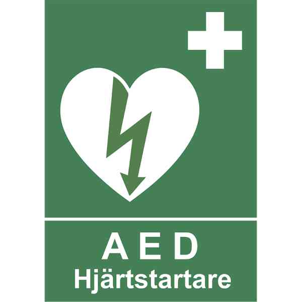 AED-symbol för hjärtstartare i nödsituationer.