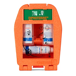 Diphotérine kemikalie-kit med orange behållare
