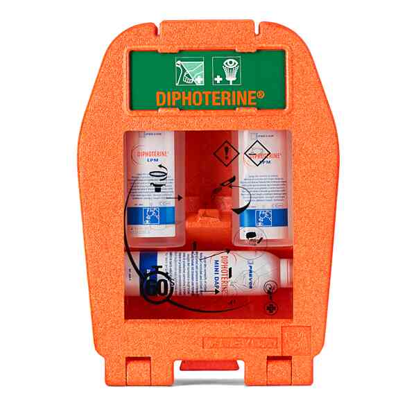 Diphotérine kemikalie-kit med orange behållare