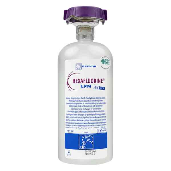 Hexafluorine neutraliserar kemiska brännskador effektivt.