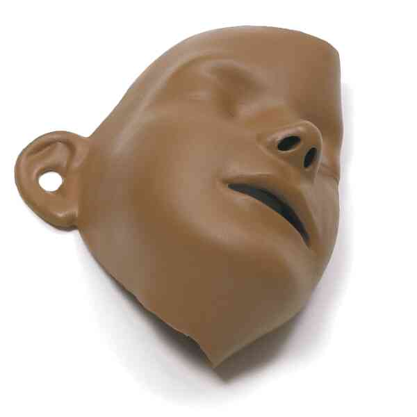 Brun ansiktsmask på vit bakgrund