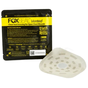FOXSEAL Vented för öppna bröstskador, förpackning och plåster.