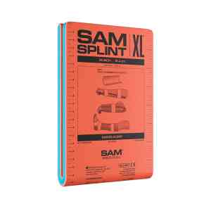SAM Splint XL i orange och blå färger.