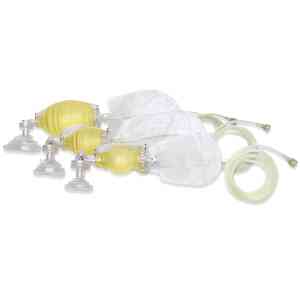 Medicinska andningsballonger med slangar och masker