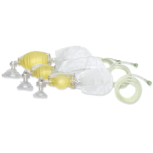 Medicinska andningsballonger med slangar och masker