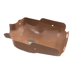 Brun plastbalja med dräneringshål, översikt