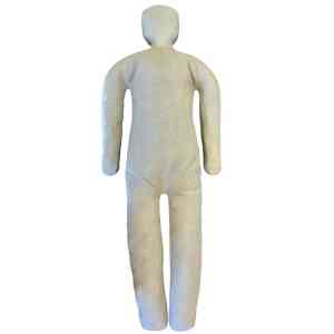 Människoliknande branddocka mannequin-docka i tyg