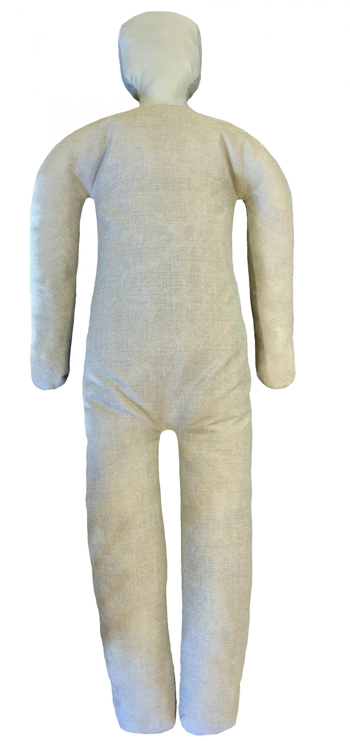 Människoliknande branddocka mannequin-docka i tyg